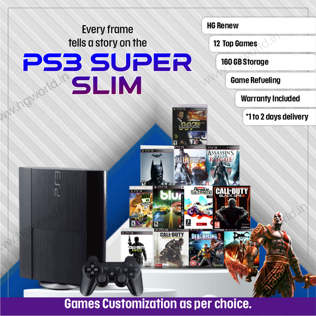 PS3 Super Slim 12 GB Console & Controller Bundle - Gaming Restored