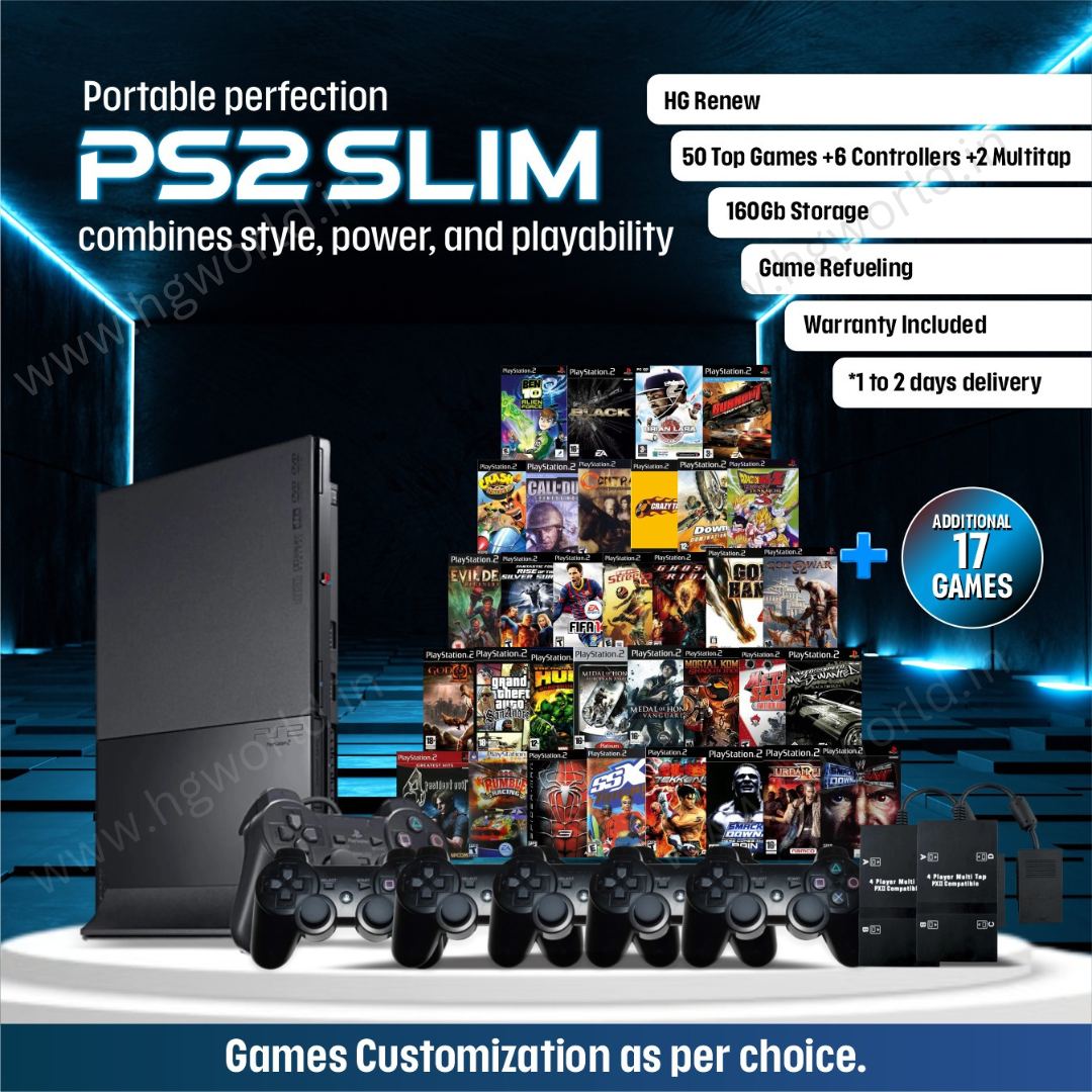 Sony PlayStation 2 Slim, 50 Top Games Bundle