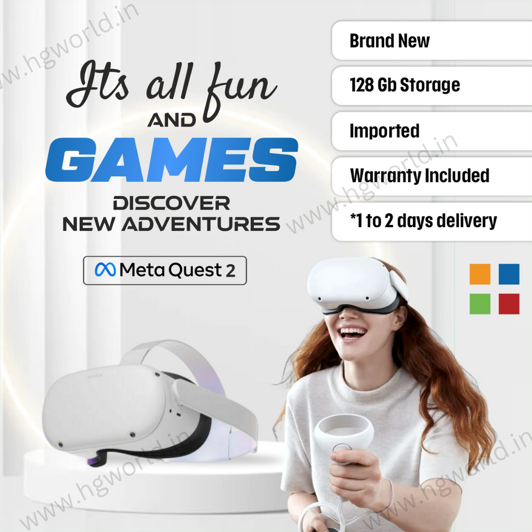 Brand New Meta Oculus Quest 2 | 128 GB | All-In-One VR (Virtual Reality)  Headset | Facebook | Multiplayer | Company Seal Pack | All Standard