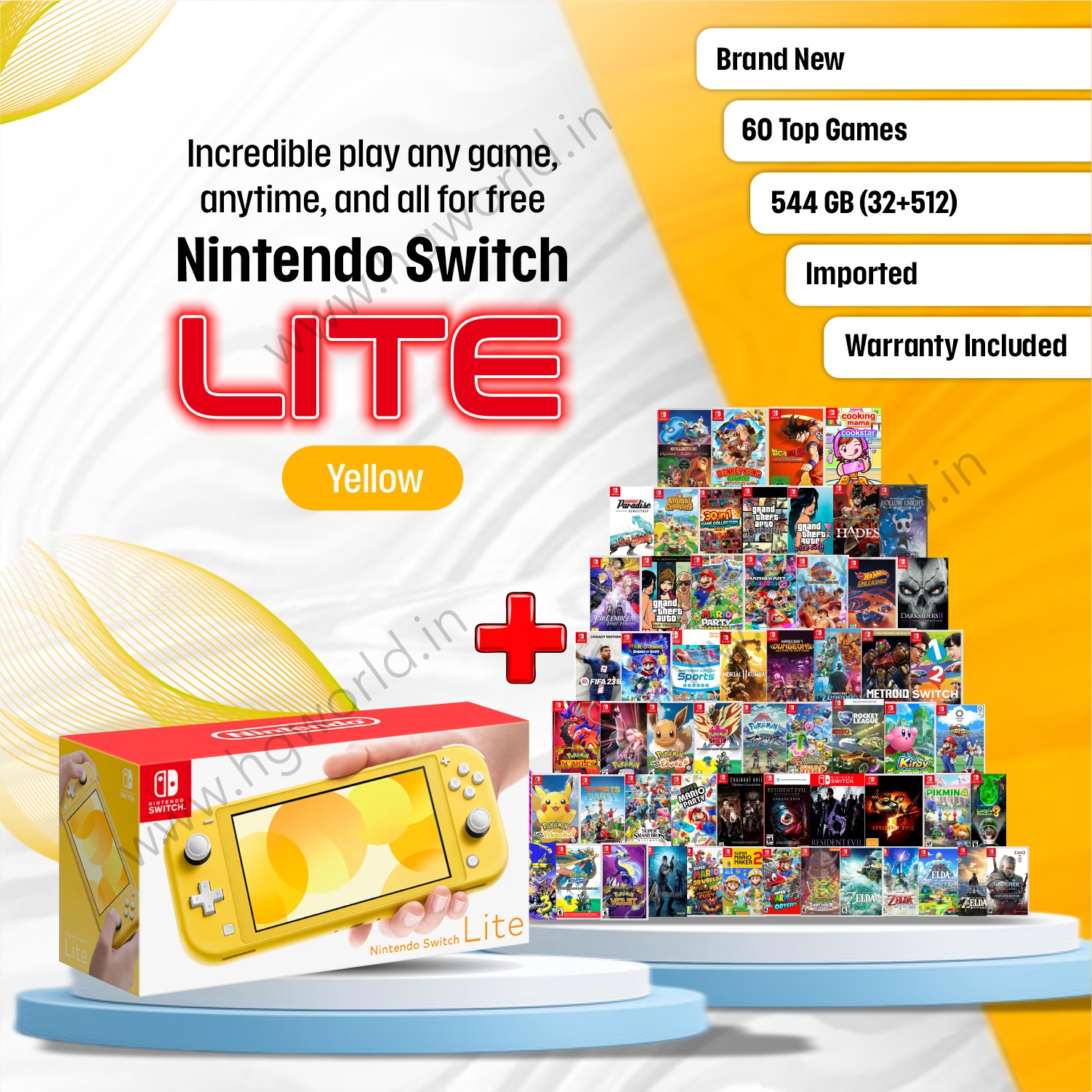 Nintendo Switch Lite 32 GB Yellow Plain HG World