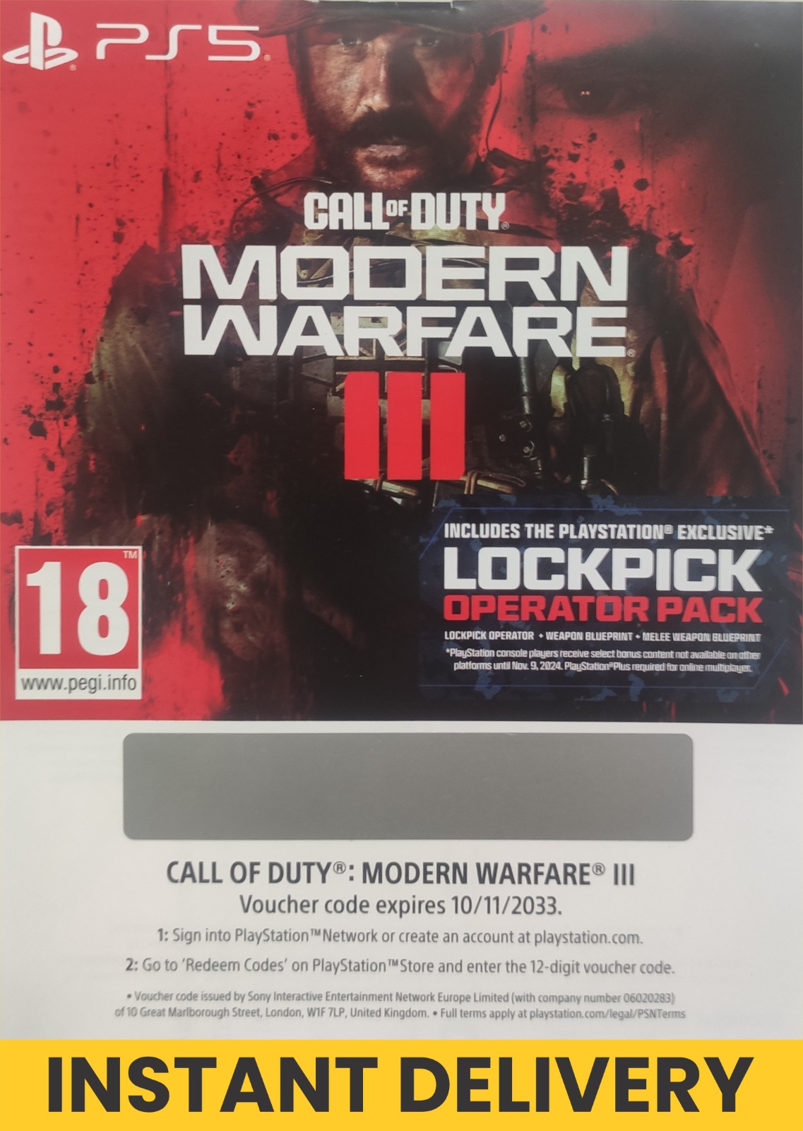 PlayStation PS5 MW3 (PS5 Modern Warfare 3 Digital Voucher Code) (Instant  Delivery on WhatsApp)